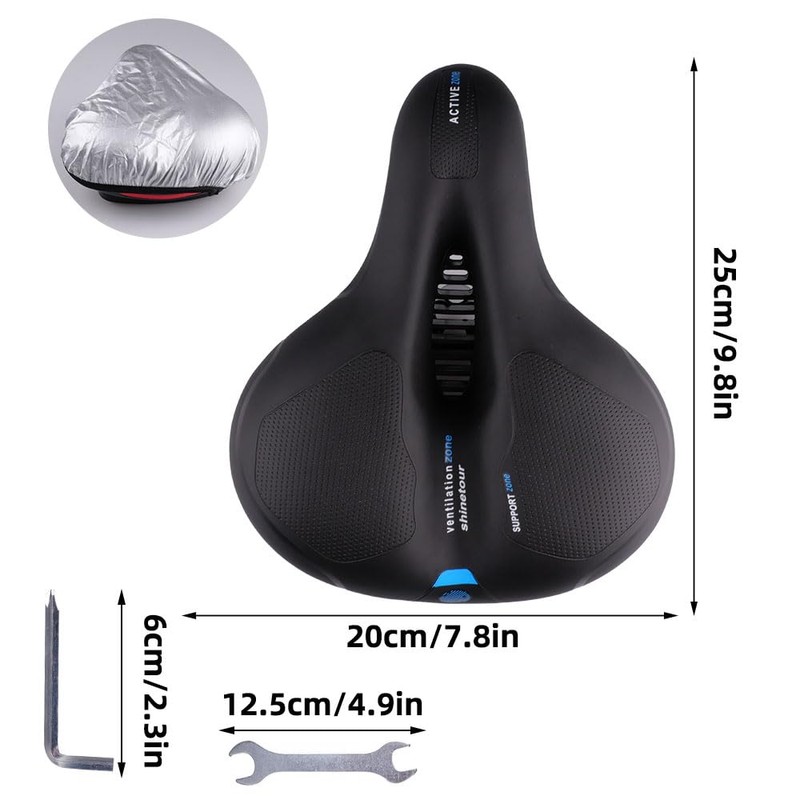 Oupados Comfortable Ergonomic Bicycle Saddle Gel Saddle Men's Women's Wide
