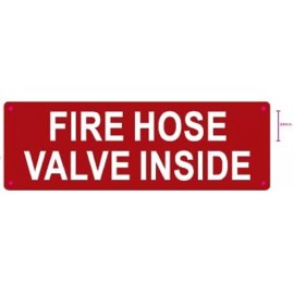BuildingSigns.com FIRE Hose Valve Inside Sign (Reflective, Aluminum, RED Background-REF