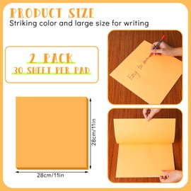 2 Pad Big Sticky Notes 11 x 11 in Jumbo Sticky Notes Memo Post Stickies Square Sticky Notes for Office Home School Meeting 30 Sheets Per Pad