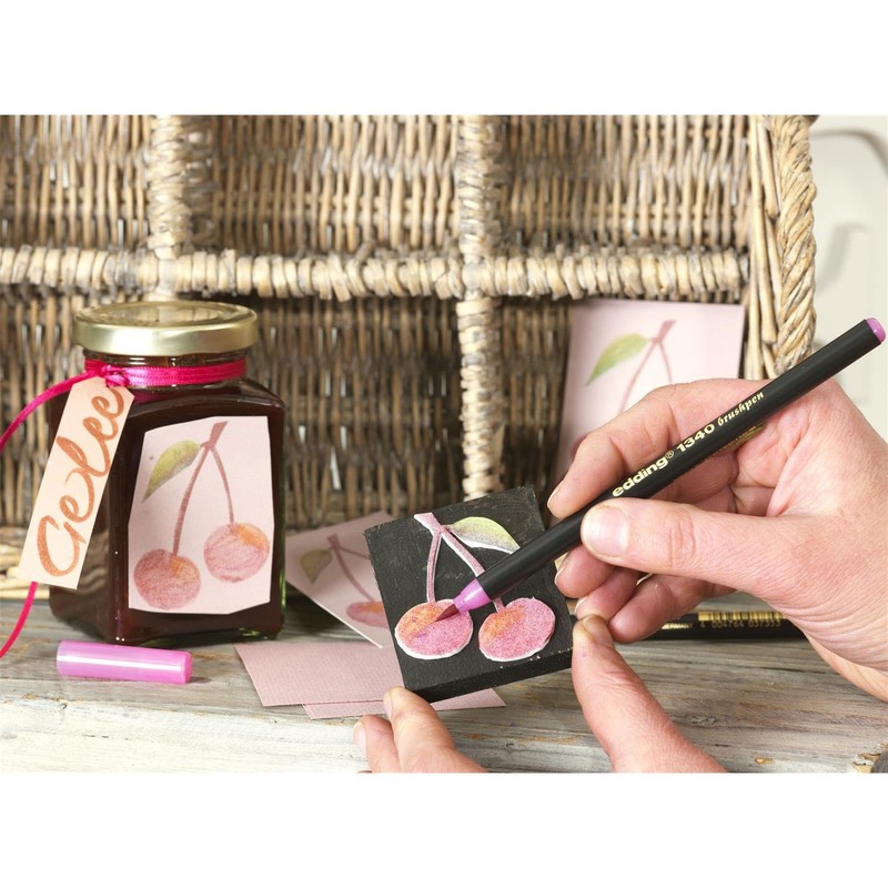 Edding Pack of 10 Felt Tip Pens with Brush Tips