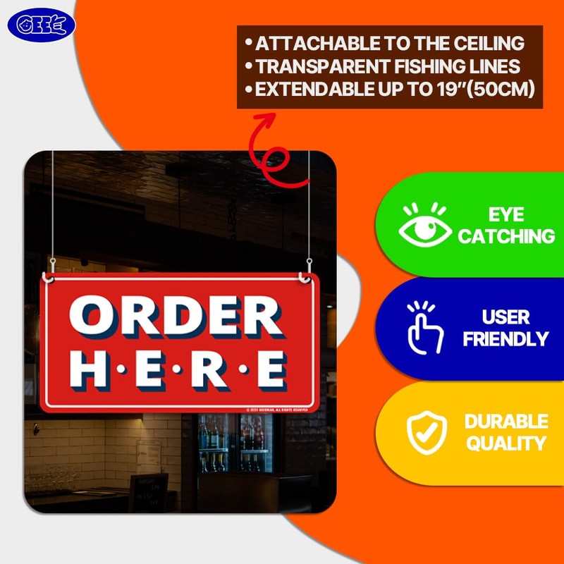 GEEKBEAR Order Here and Pick Up Here Signs (Pink) -