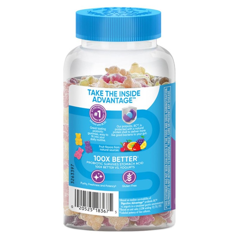 Digestive Advantage 3-in-1 Natural Fruit Flavors Probiotic Gummies for Women