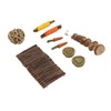 9Pcs Wooden Hamster Toys Arch Bridge Wooden Piece String Apple