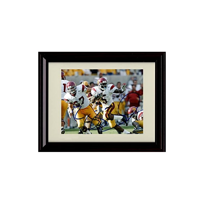 Reggie Bush Autograph Promo Print - USC- Stiff Arm Running