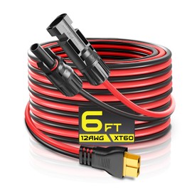 GIBBAB Solar Connector to XT60 Charge Extension Cable, 12AWG 6FT XT60 Adapter Cable to Solar Panel Charging Wire for LiFePO4 Battery RV Portable Power Station Ecoflow Solar Generator