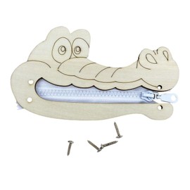 Sharplace Montessori Busy Board DIY Accessories Zip Play Activities Unpainted Fine Motor Skills for Children Boys and Girls Birthday Gift Crocodile