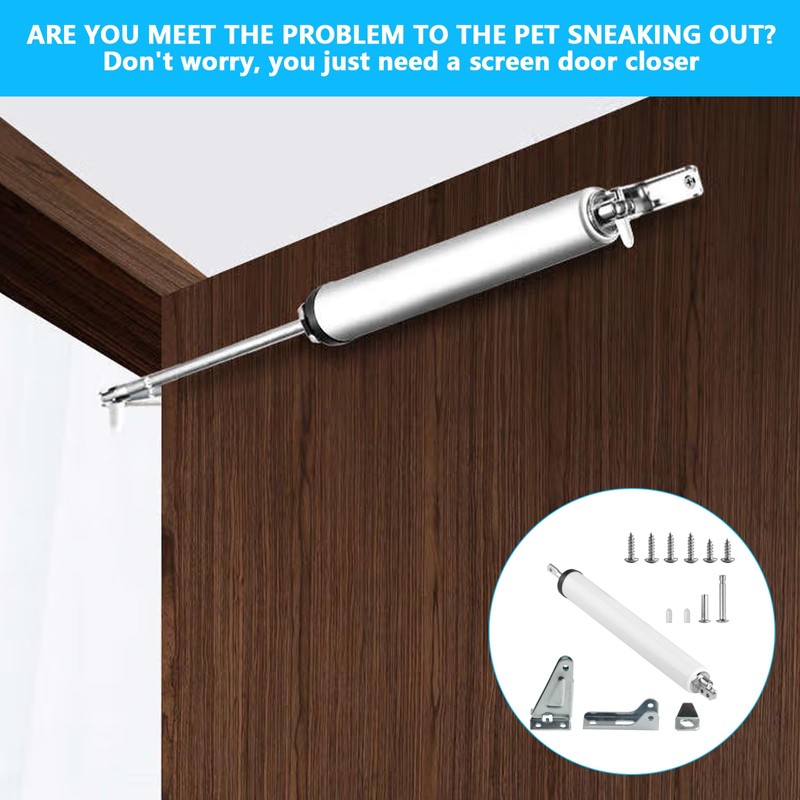Pneumatic Screen and Storm Door Closer Kit, Heavy Screen Door