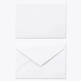 Yamazakura 00409002-0100 Envelope, Western 50, Diamond Paste Paper, 4.2 oz (120 g), Pear Frame, 100 Sheets/B6, White, Plain Zip Code No Frame