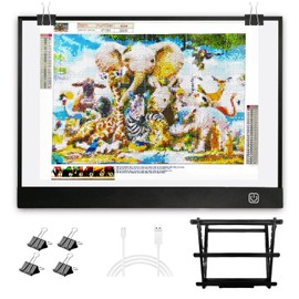WELZK Diamond Painting Light Board A3, with Large Metal Stand, L:18.5 × W:13.6 inchs Large Diamond Painting Light Pad, Dimmable Diamond Art Light Board