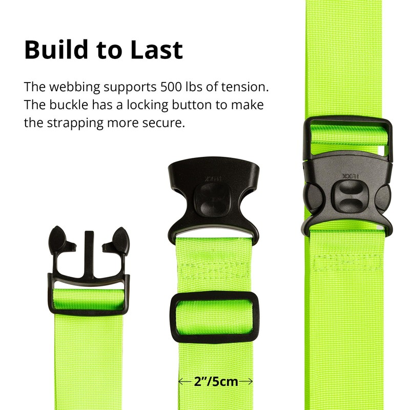 Heavy Duty Adjustable Luggage Connector Straps for Suitcases 4PCS Add