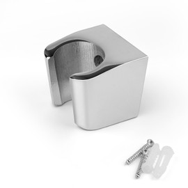 0XBIT Shower Head Holder, Shower Holder Made of Zinc Alloy Silver, Wall Mounted Hand Shower Holder with Screws, Shower Holder, Compatible with Most Shower Heads