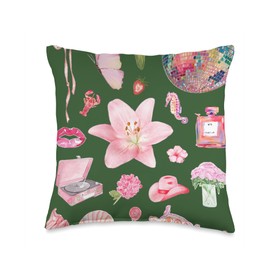 European Summer Greeny Pattern Throw Pillow