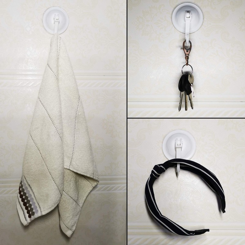 FZGUSYAF Powerful Suction Hooks Vacuum Sucker Hangers Removable Reusable Without