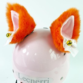 Lecherri Cat Ears for Helmet With Bell - Fox Ears Accessories 2PCS Reusable Design (Helmet Not Included)