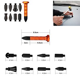 Paintless Dent Repair Kits HiYi Car Body Dent Removal Tools Knockdown Tips Tools Metal Dent Tap Down Tools with 9 Heads Tips