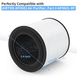 GoKBNY 2-Pack AP0601 True HEPA Replacement Filter Compatible with AIRTOK AP0601 Purifier, Part # AP0601-RF, 4-Stage True HEPA Filters-White Version