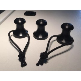 HammerTech Marine Snagless Push Pole Holder Set - 1.5" Black - Top Mount