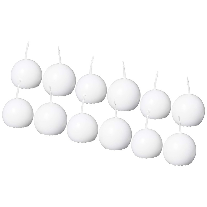 Biedermann 12 Small Ball Candles, White