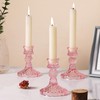 12Pcs Pink Candlestick Holders Set- 4" H Taper Candle Holders