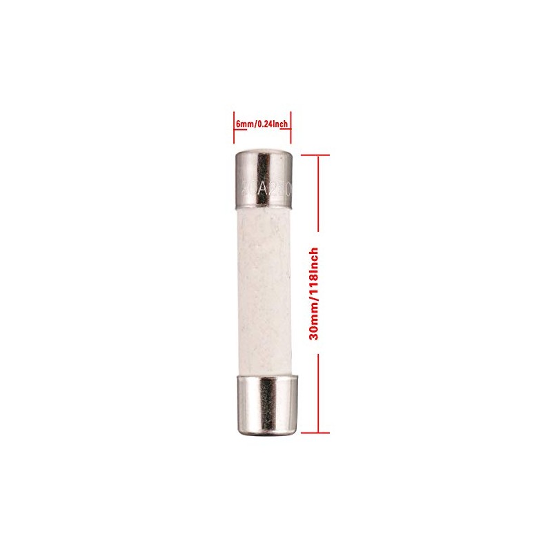 BOJACK Microwave Fuse 20a Ceramic Fuse 20 Amp 250V Slow-Blow