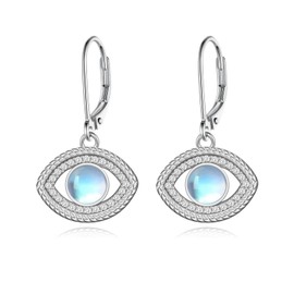 Evil Eye Earrings 925 Sterling Silver Devil's Eye Earrings Leverback Earrings Lucky Amulet Jewellery Gift Women Brithday Gift