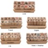 SONGER 60pcs Cute Mini Wood Rubber Stamp Set DIY Diary