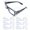 KONEWONG 6 Pairs Safety Glasses Side Shields, Slip on Side