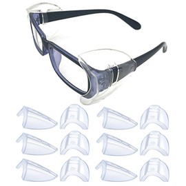 KONEWONG 6 Pairs Safety Glasses Side Shields, Slip on Side Shields, Fits Medium to Large Eyeglasses Frames（Clear,Large）