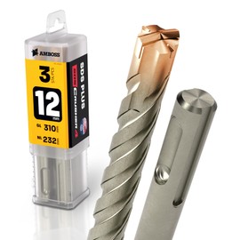 SDS Plus Hammer Drill Bit 4 x Cutting PGM Diameter 12.0 mm x 232 mm - Amboss Werkzeuge SDS Crusher 4 - HM Concrete Drill Carbide Professional Drill Bit 12.0 mm x 232 - Masonry Drill Bit Reinforced
