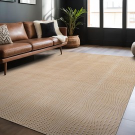Luul Home Modern Beige Non Slip Rug Solid 5x7 Non Skid Soft Rubber Back Area Rugs for Living Room Kitchen Bedroom Bathroom Dining Room Easy Cleaning Stain Resistant Non Shedding Carpet 5 x 7