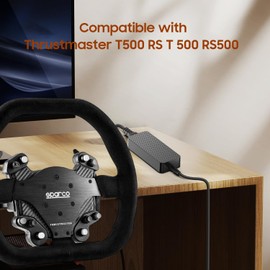 KFD 24V 4-Pin AC/DC Adapter Compatible with Thrustmaster TS-XW Sparco P310 Competition Mod T500 RS T 500 RS500 Driving Racing Gaming Wheel T500RS T 500RS 4169056 24V 4PIN Thrustmaster Power Supply