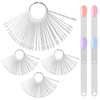 200 Stück transparente Nagelmusterstäbchen mit Ring, runde transparente Nagelproben-Sticks, blanko