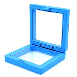 Tiardey 10PCS 3D Floating Frame Display Holder Stands PE Film Transparent Jewelry Storage Box Anti Tarnish Coin Holder - Blue