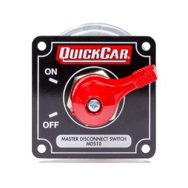 QuickCar Racing Products 55-010 Red 2-1/2" High x 2-1/2" Wide Handle Battery Master Disconnect Switch with Black Mounting Panel