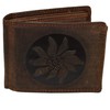 flevado Edelweiss Full Leather Buffalo Men's Wallet Biker Wallet Brown,