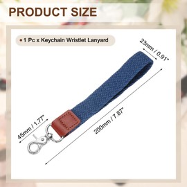 uxcell Wrist Lanyard Keychain, 200mm Braided Wristlet Strap with Silver Clasp, Hand Key Holders Lanyard for Women Men Car Keys ID Badges Card Wallet, Blue