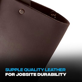 OX Tools Pro Drill Holster Pouch - Top-Grain Leather Tool Belt Pouches for Cordless Drills and Impact Drivers, Heavy-Duty Rivet Reinforcement - Fits 2.5" Wide Belt OX-P263405