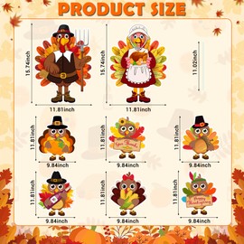 8PCS Thanksgiving Yard Signs with Stakes, Thanksgiving Decorations Outdoor Turkey Yard Signs, Waterproof Thanksgiving Lawn Yard Garden Sign for Thanksgiving Party Decoration