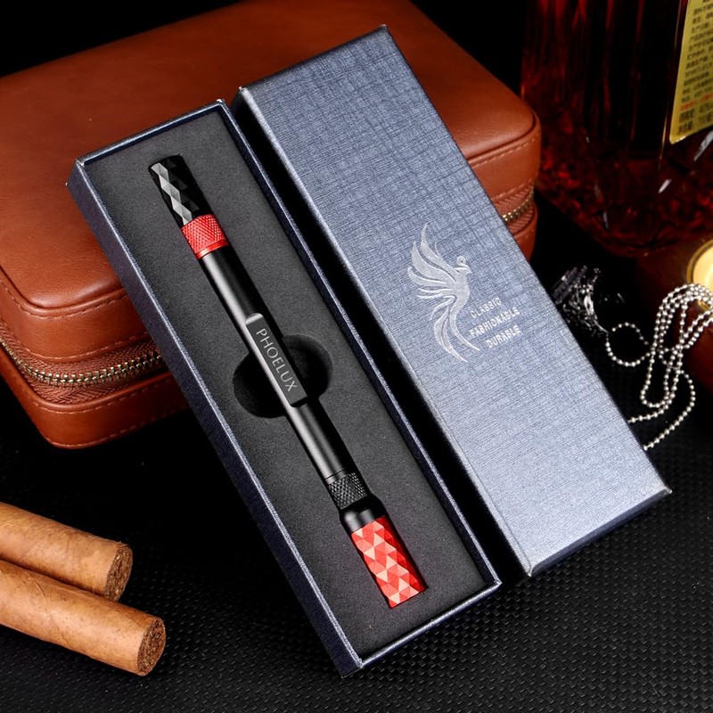 Phoelux Cigar Punch Multitool 4-in-1 Cigar Draw Enhancer Tool, Twin