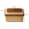 Teng Jin Rectangular with Lid Handmade Nantucket basket Cane staves