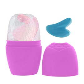 Vanyibro Face Ice Roller & Gua Sha Stone Set for Face/Eye/Neck to Brighten Tighten Skin Enhance Your Natural Glow De-Puff The Eye Area Birthday Gifts for Women Skincare Massager (Purple)