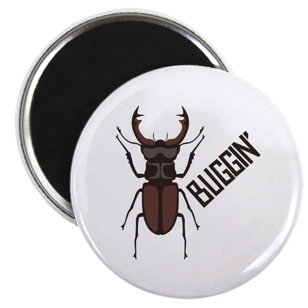 CafePress Buggin Beetle Magnets 2.25" Round Magnet, Refrigerator Magnet