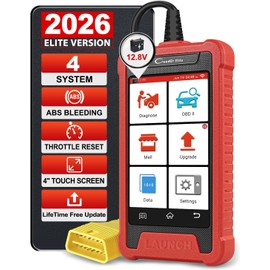 LAUNCH Elite ABS Bleeding Scan Tool,Engine Transmission ABS SRS OBD2 Scanner Diagnostic Tool,Throttle Reset Code Reader,Lifetime Online Update,4'' Touch Screen,AUTO VIN,Battery Test,Live Data Graph