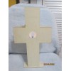 gracious maker Wood Standing Cross With Flowers & Butterfly Lights