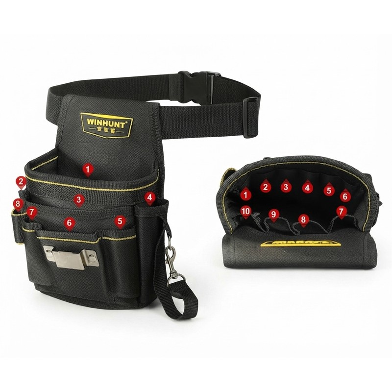 Electrician Tool Waist Bag – Heavy Duty Tool Pouch with