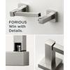 FORIOUS Toilet Roll Holder, Wall Mount Stainless Steel Square Double