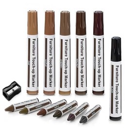 Wooden Furniture Floor Scratch Repair Markes and Wax Sticks for Stains, Scratches, Wood Floors, Tables, Desks, Carpenters, Bedposts, Touch Ups, and Cover Ups (Set of 13)