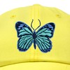 DALIX Exotic Blue Butterfly Hat Womens Gift Girls Cap Yellow