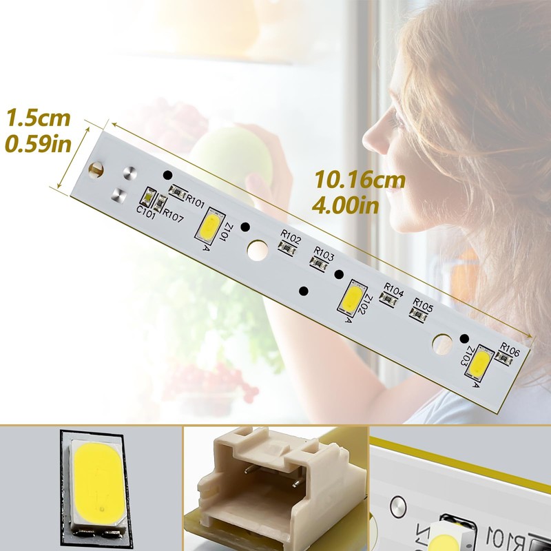 WISINY WR55X26671 Refrigerators LED Light Board 2PCS Compatible for GE