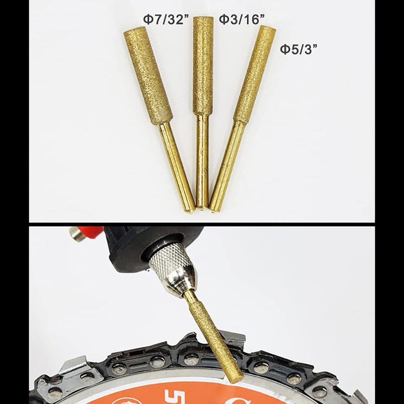 QINIZX 12 Pack Diamond Chainsaw Sharpener Burr Files 1/8" Shank,